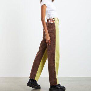 Abrand x Dyspnea A Carrie High Waist Straight Jeans Citron Yellow NWT Sz 8